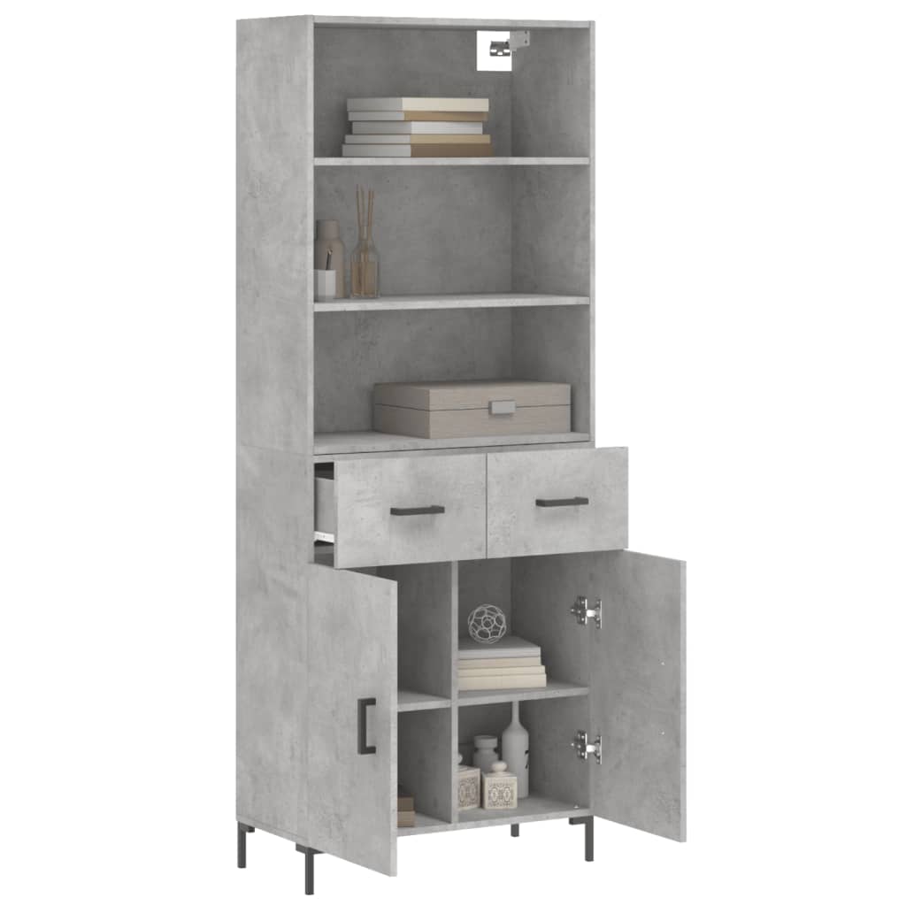 Credenza Grigio Cemento 69,5x34x180 cm in Legno Multistrato - homemem39
