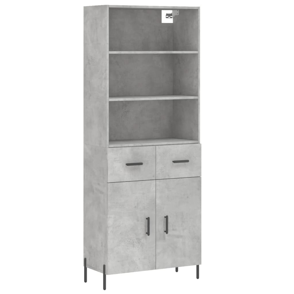 Credenza Grigio Cemento 69,5x34x180 cm in Legno Multistrato - homemem39