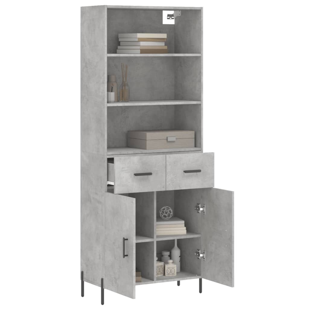 Credenza Grigio Cemento 69,5x34x180 cm in Legno Multistrato - homemem39
