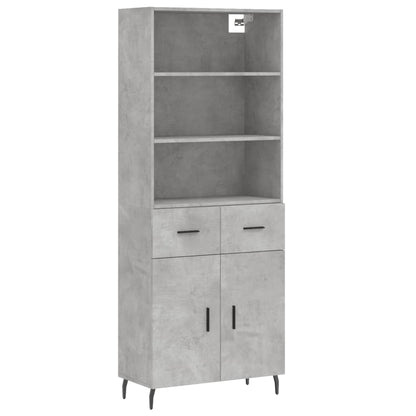 Credenza Grigio Cemento 69,5x34x180 cm in Legno Multistrato - homemem39