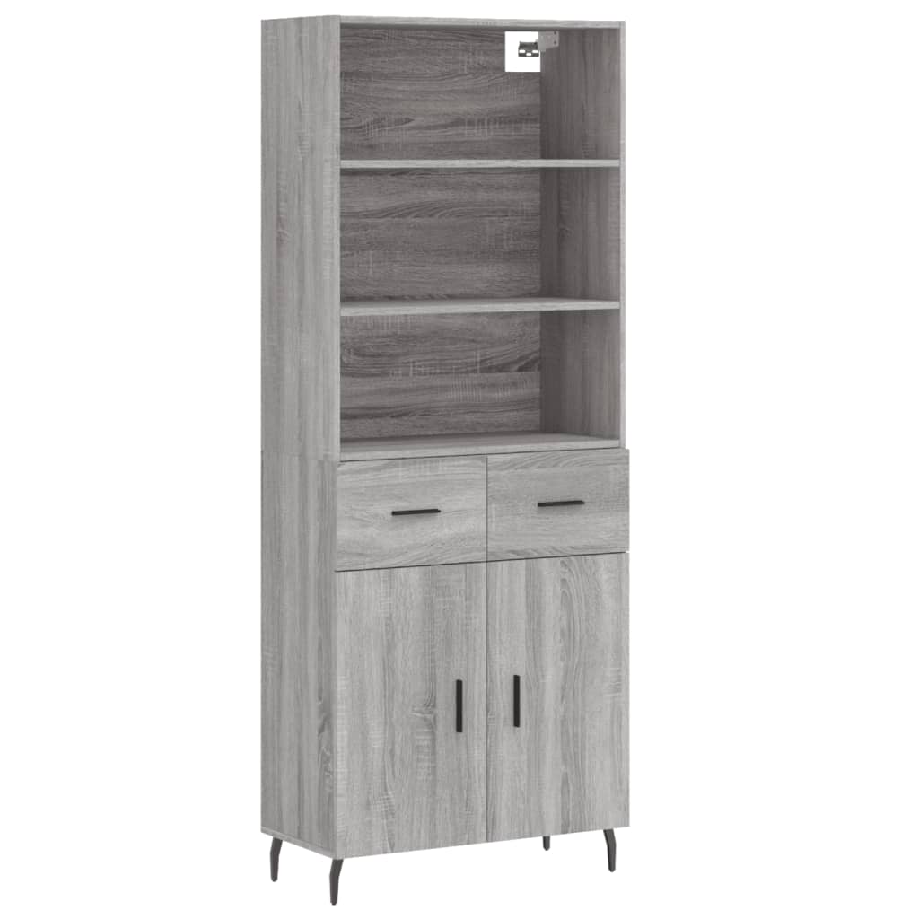 Credenza Grigio Sonoma 69,5x34x180 cm in Legno Multistrato - homemem39