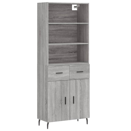 Credenza Grigio Sonoma 69,5x34x180 cm in Legno Multistrato - homemem39