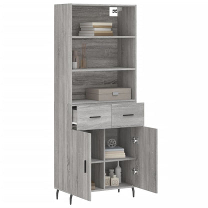 Credenza Grigio Sonoma 69,5x34x180 cm in Legno Multistrato - homemem39
