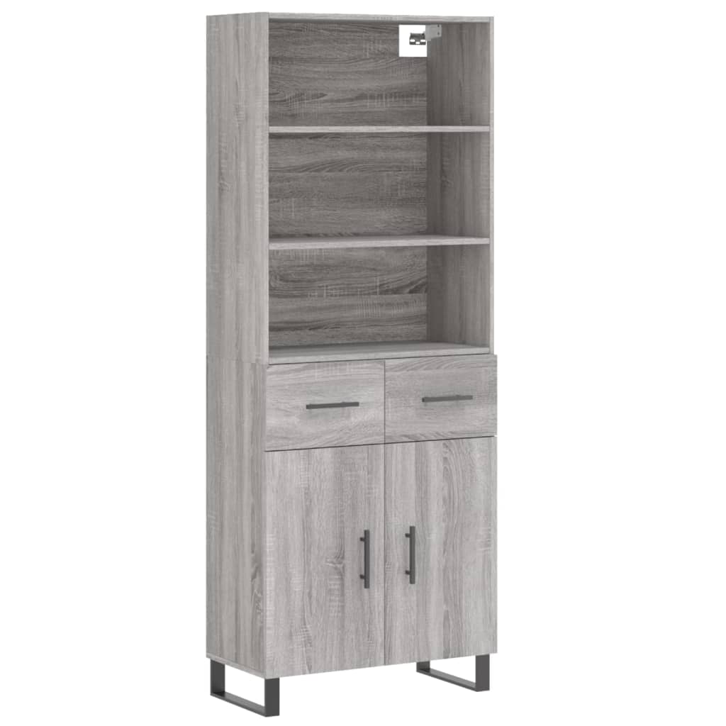 Credenza Grigio Sonoma 69,5x34x180 cm in Legno Multistrato - homemem39