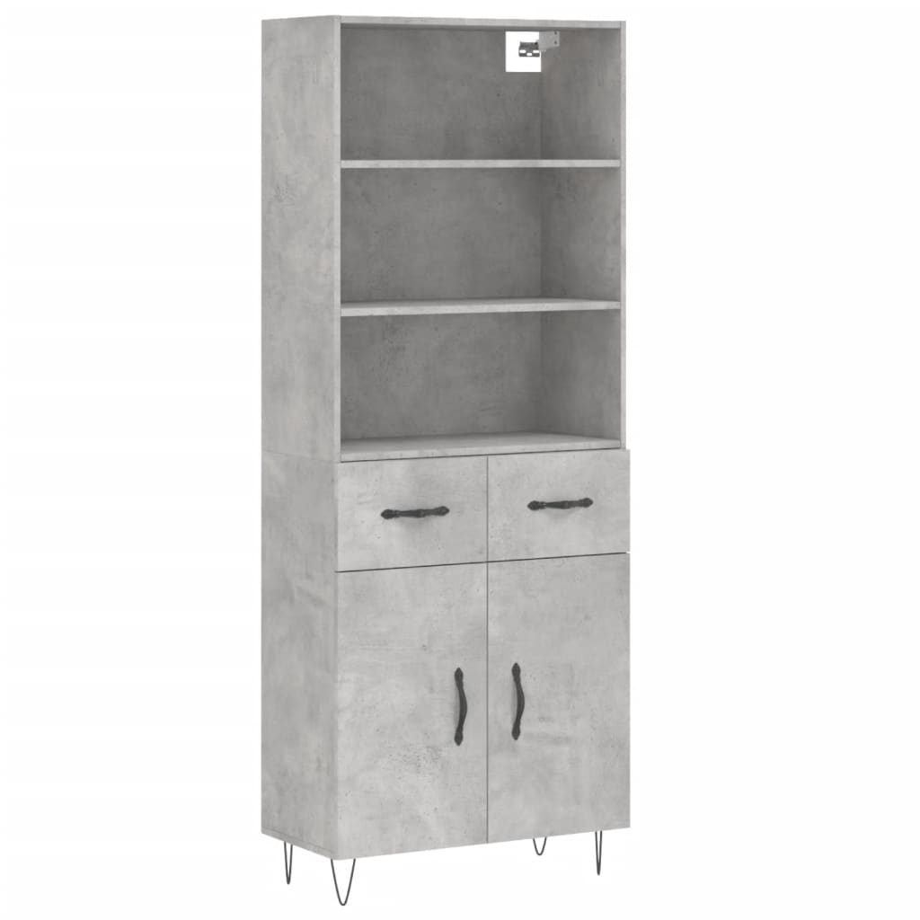 Credenza Grigio Cemento 69,5x34x180 cm in Legno Multistrato - homemem39