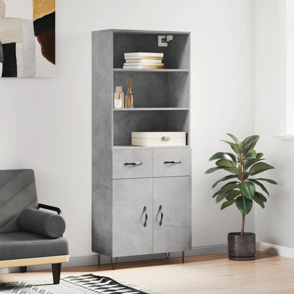 Credenza Grigio Cemento 69,5x34x180 cm in Legno Multistrato - homemem39
