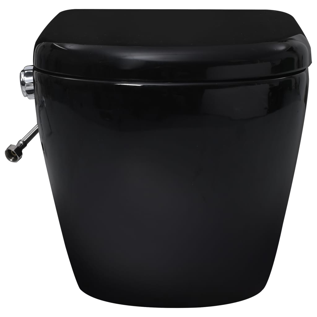 Toilette Senza Bordi Muro con Cassetta Scomparsa Ceramica Nera | homemem39