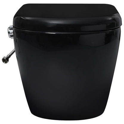 Toilette Senza Bordi Muro con Cassetta Scomparsa Ceramica Nera | homemem39