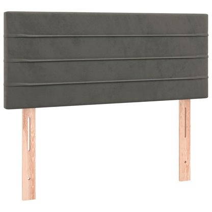 Giroletto a Molle con Materasso Grigio Scuro 90x190 cm Velluto