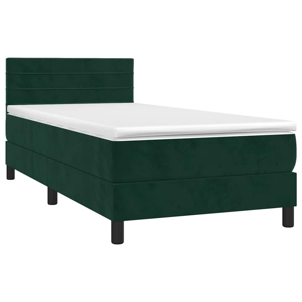 Giroletto a Molle con Materasso Verde Scuro 100x200 cm Velluto | homemem39
