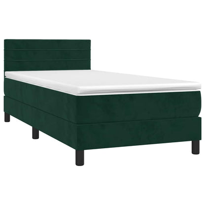 Giroletto a Molle con Materasso Verde Scuro 100x200 cm Velluto | homemem39
