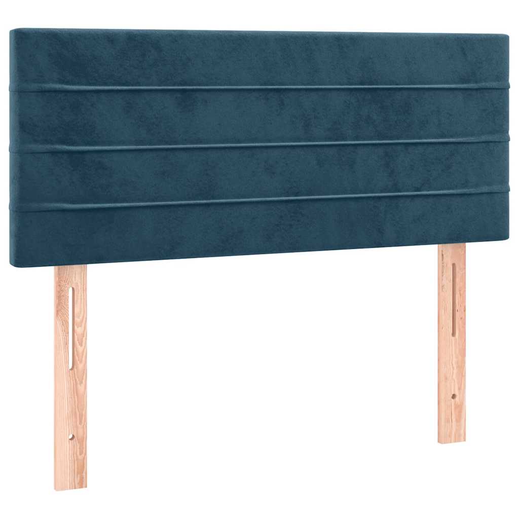 Giroletto a Molle con Materasso Blu Scuro 100x200 cm in Velluto