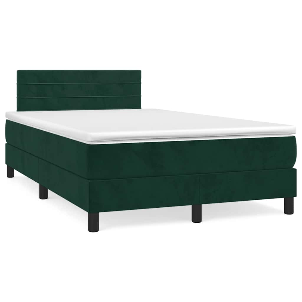 Giroletto a Molle con Materasso Verde Scuro 120x200 cm Velluto | homemem39
