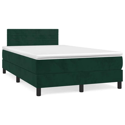 Giroletto a Molle con Materasso Verde Scuro 120x200 cm Velluto | homemem39