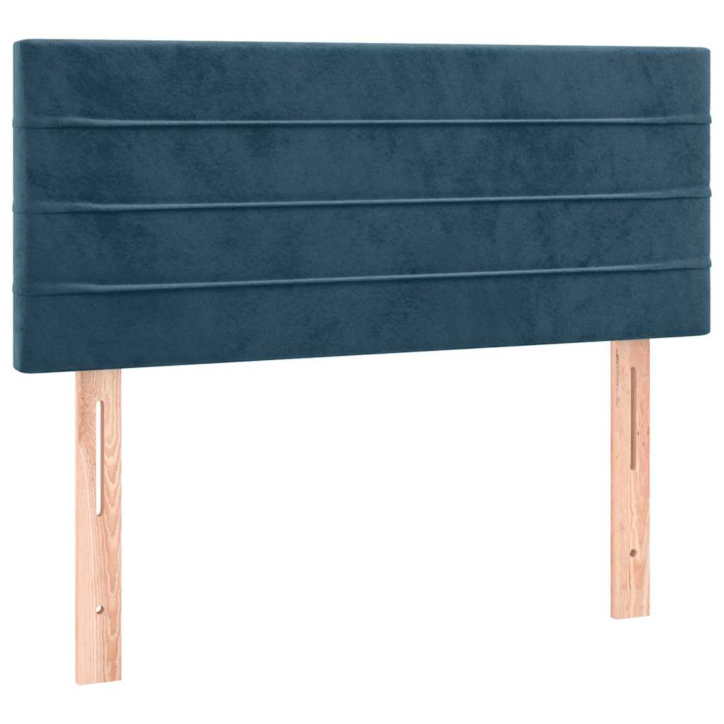 Giroletto a Molle con Materasso Blu Scuro 120x200 cm in Velluto