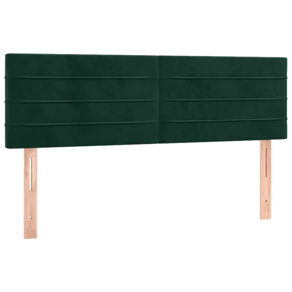 Giroletto a Molle con Materasso Verde Scuro 140x190 cm Velluto