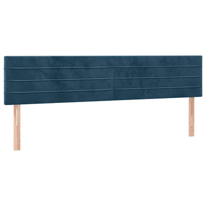 Giroletto a Molle con Materasso Blu Scuro 160x200 cm in Velluto
