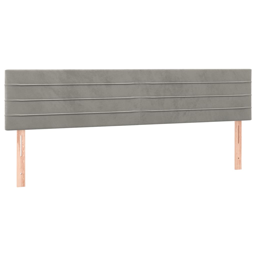 Giroletto a Molle con Materasso Grigio Chiaro 180x200cm Velluto