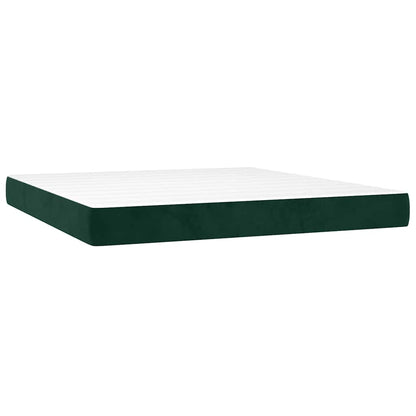 Giroletto a Molle con Materasso Verde Scuro 180x200 cm Velluto | homemem39