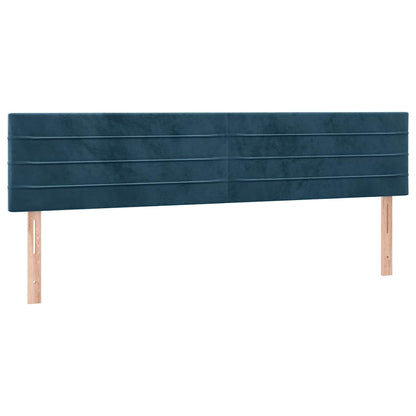 Giroletto a Molle con Materasso Blu Scuro 200x200 cm in Velluto