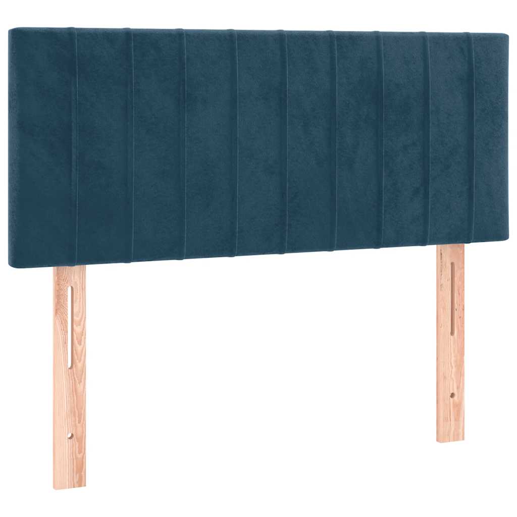 Giroletto a Molle con Materasso Blu Scuro 80x200 cm in Velluto