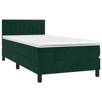 Giroletto a Molle con Materasso Verde Scuro 100x200 cm Velluto | homemem39