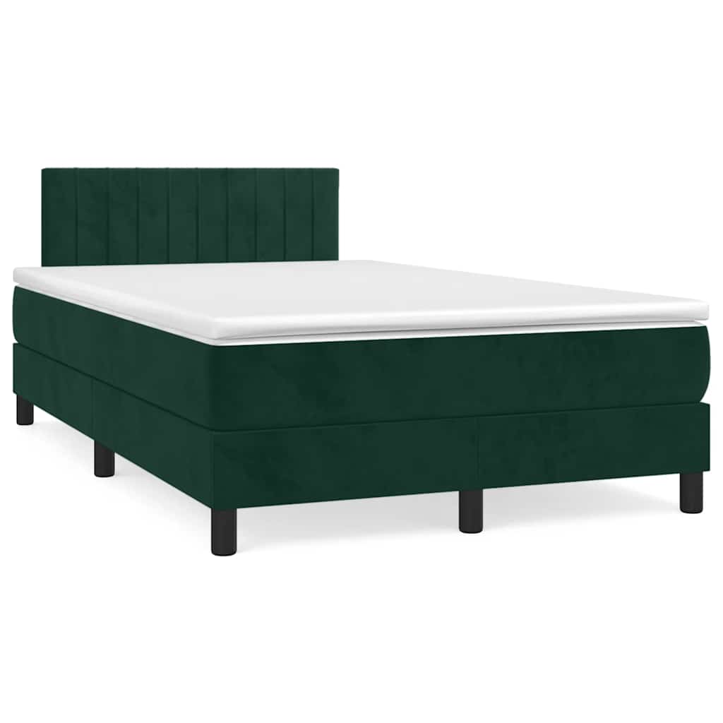 Giroletto a Molle con Materasso Verde Scuro 120x200 cm Velluto | homemem39