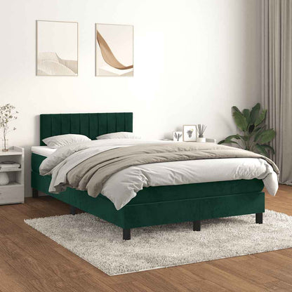 Giroletto a Molle con Materasso Verde Scuro 120x200 cm Velluto | homemem39