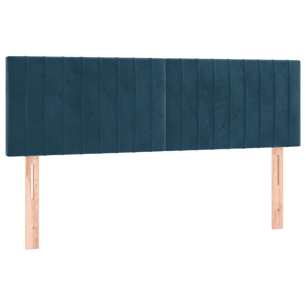 Giroletto a Molle con Materasso Blu Scuro 140x190 cm in Velluto