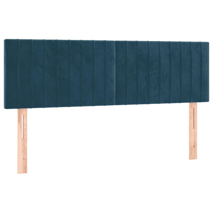 Giroletto a Molle con Materasso Blu Scuro 140x190 cm in Velluto