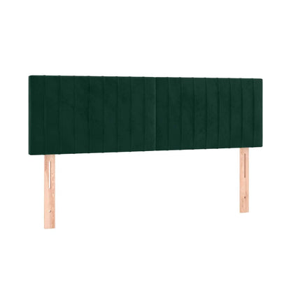 Giroletto a Molle con Materasso Verde Scuro 140x200 cm Velluto