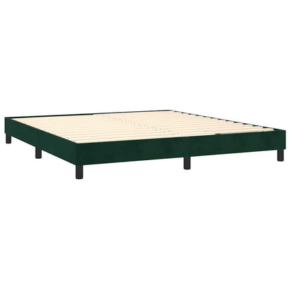 Giroletto a Molle con Materasso Verde Scuro 160x200 cm Velluto