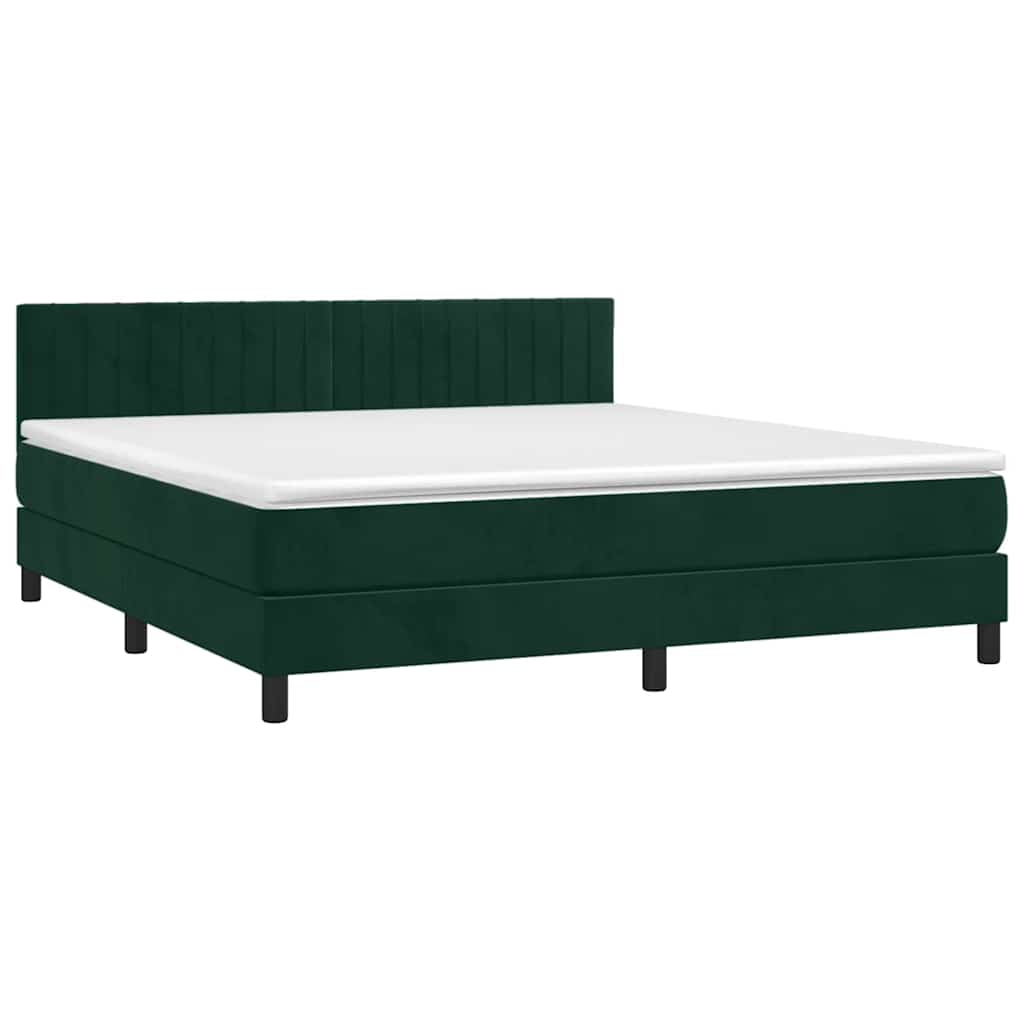 Giroletto a Molle con Materasso Verde Scuro 180x200 cm Velluto | homemem39