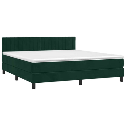 Giroletto a Molle con Materasso Verde Scuro 180x200 cm Velluto | homemem39