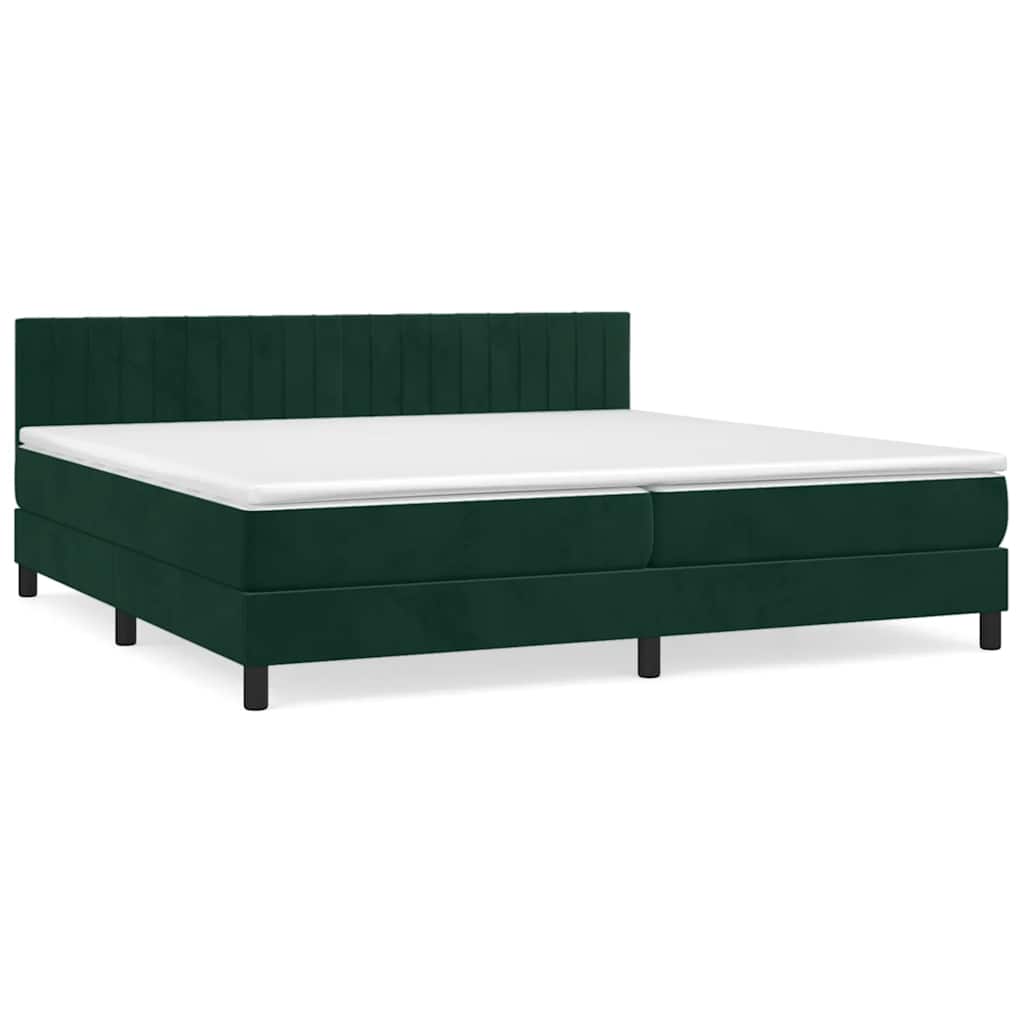 Giroletto a Molle con Materasso Verde Scuro 200x200 cm Velluto | homemem39