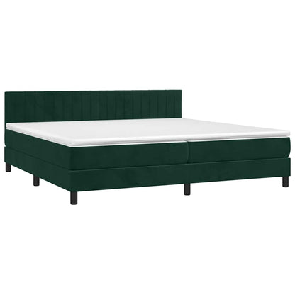 Giroletto a Molle con Materasso Verde Scuro 200x200 cm Velluto | homemem39