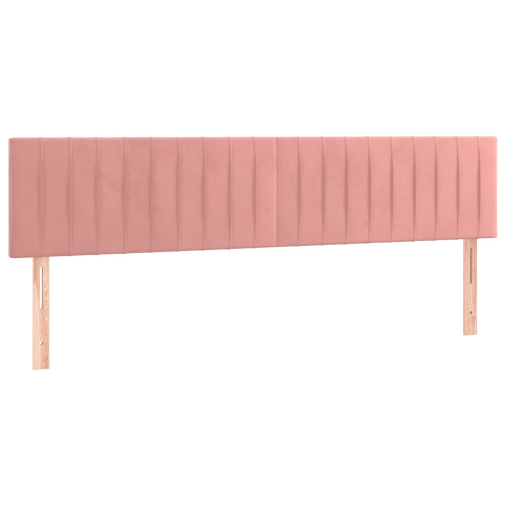 Giroletto a Molle con Materasso Rosa 200x200 cm in Velluto
