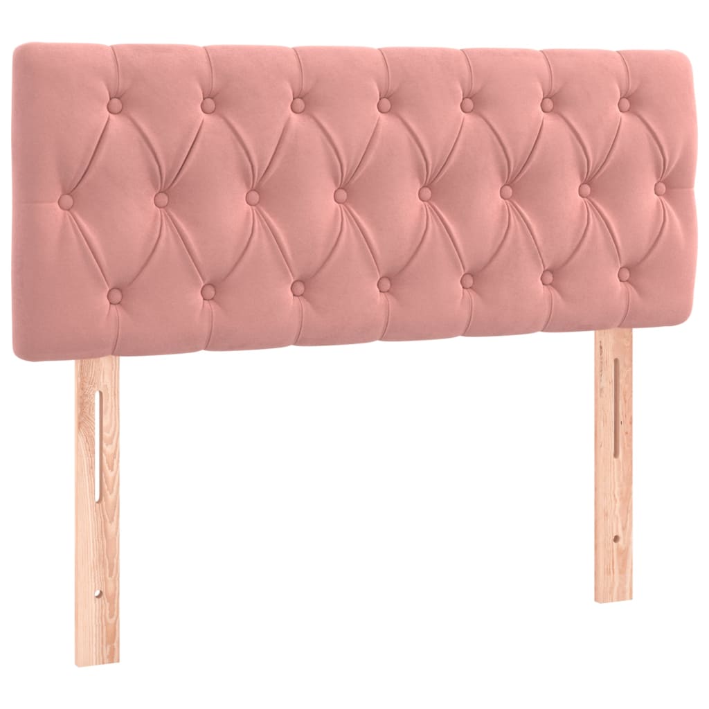 Giroletto a Molle con Materasso Rosa 90x190 cm in Velluto - homemem39