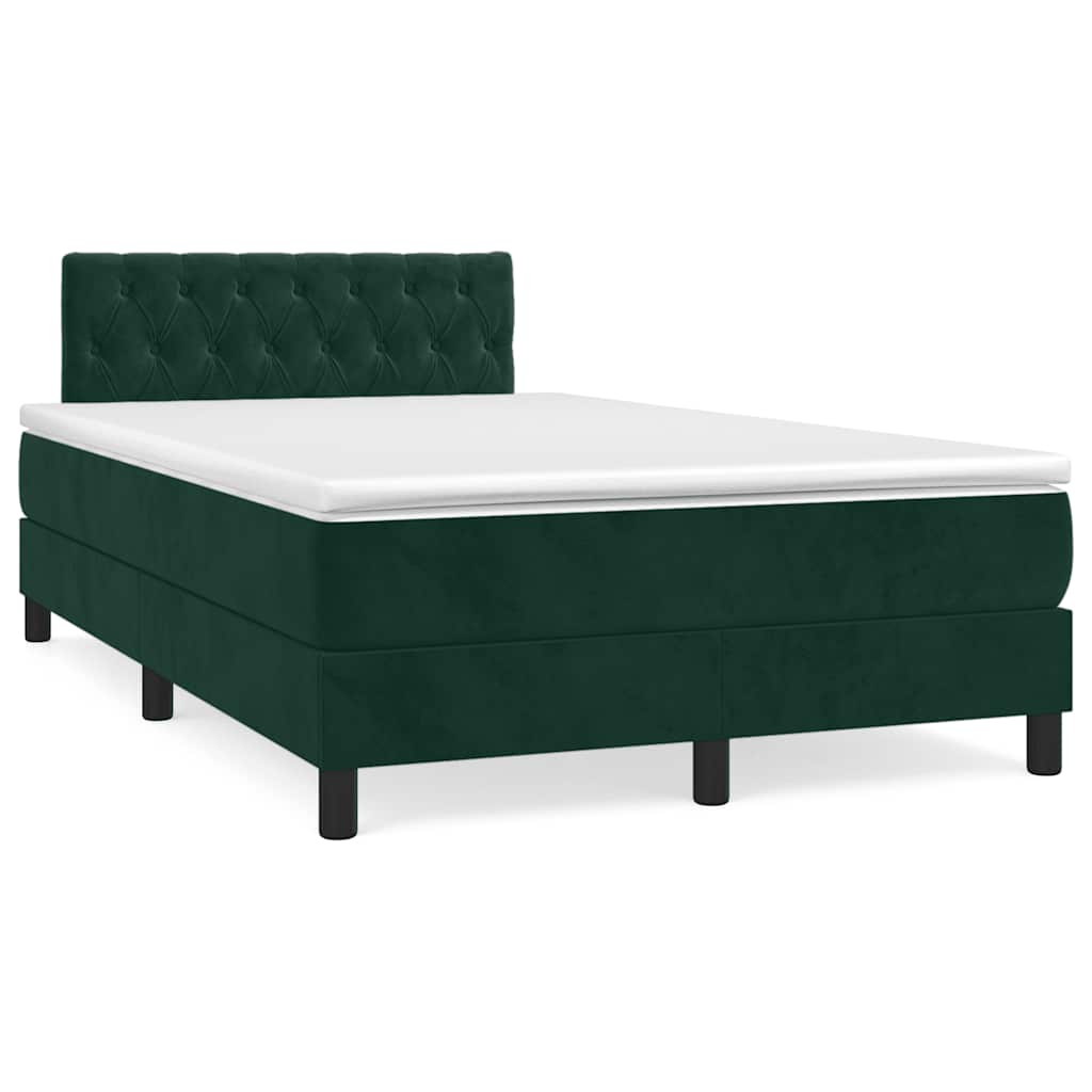Giroletto a Molle con Materasso Verde Scuro 120x200 cm Velluto | homemem39