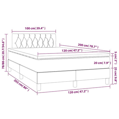 Giroletto a Molle con Materasso Blu Scuro 120x200 cm in Velluto | homemem39