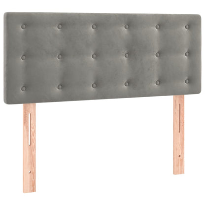 Giroletto a Molle con Materasso Grigio Chiaro 90x190 cm Velluto