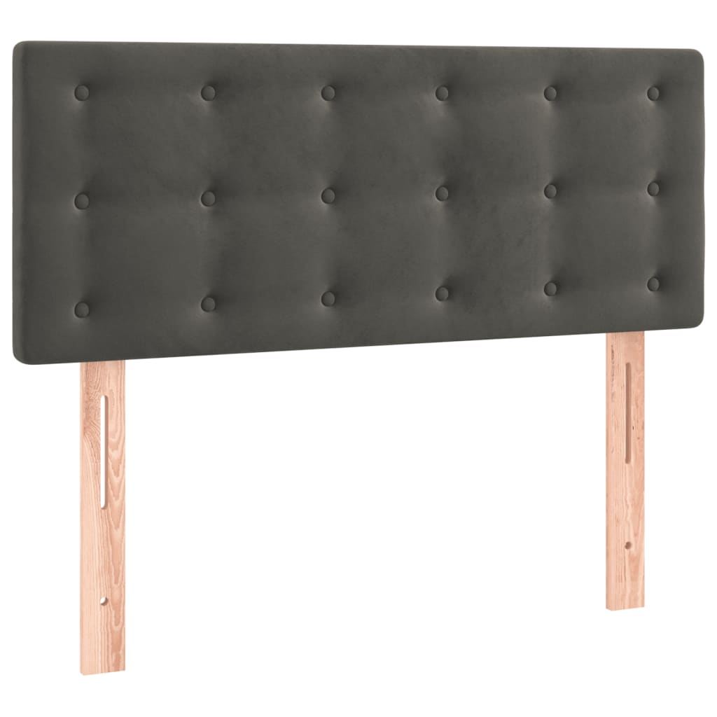 Giroletto a Molle con Materasso Grigio Scuro 100x200 cm Velluto