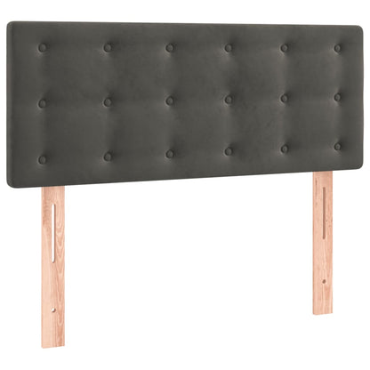Giroletto a Molle con Materasso Grigio Scuro 100x200 cm Velluto