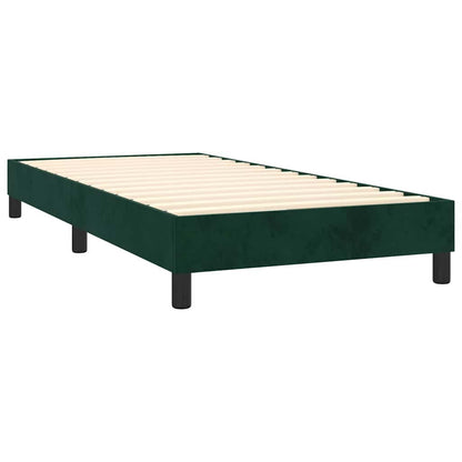 Giroletto a Molle con Materasso Verde Scuro 100x200 cm Velluto