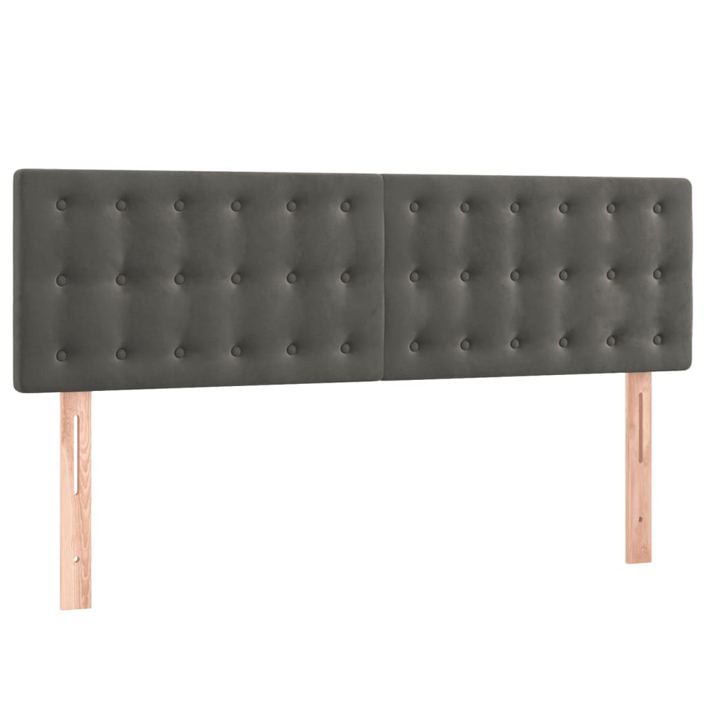 Giroletto a Molle con Materasso Grigio Scuro 140x190 cm Velluto