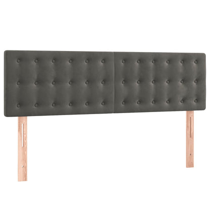 Giroletto a Molle con Materasso Grigio Scuro 140x190 cm Velluto