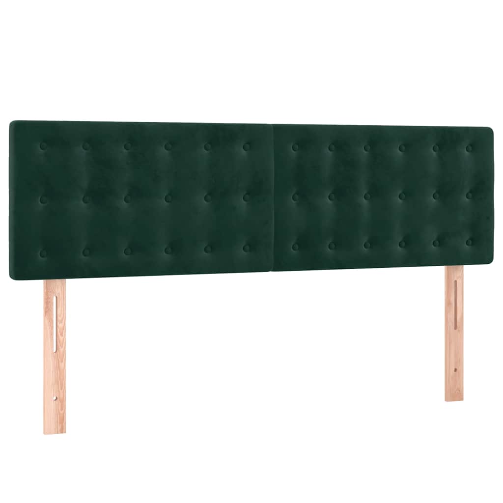 Giroletto a Molle con Materasso Verde Scuro 140x190 cm Velluto
