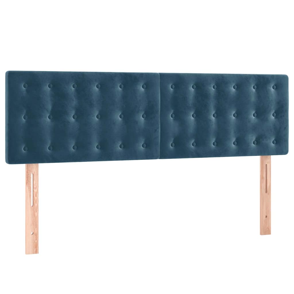 Giroletto a Molle con Materasso Blu Scuro 140x190 cm in Velluto