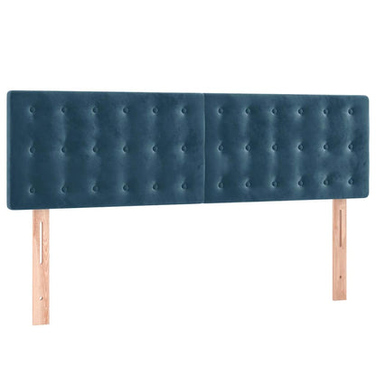 Giroletto a Molle con Materasso Blu Scuro 140x190 cm in Velluto