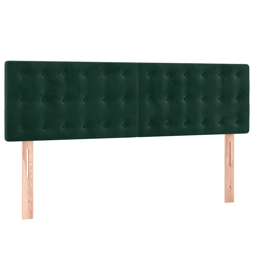 Giroletto a Molle con Materasso Verde Scuro 140x200 cm Velluto